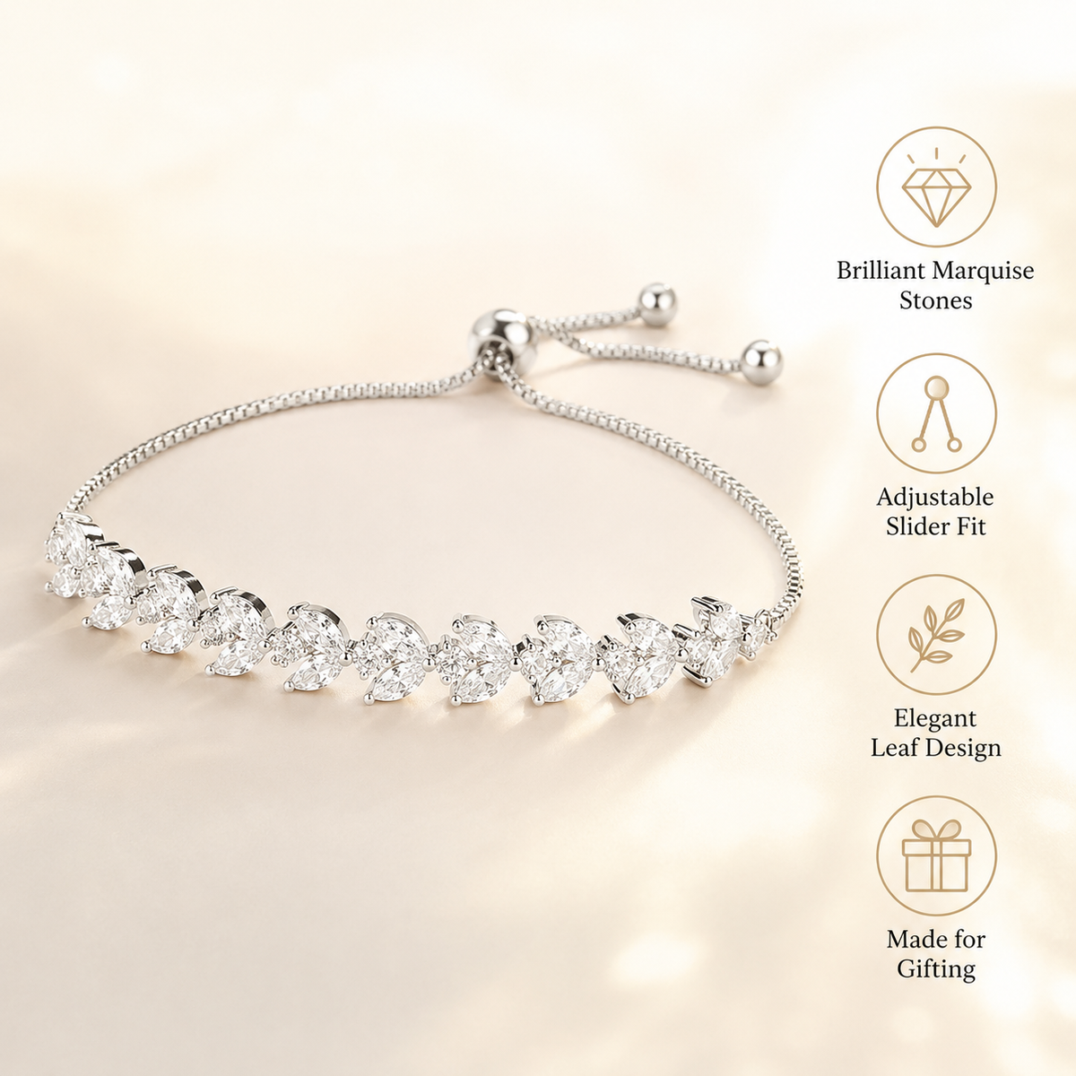 Radiant Leaf Tennis Bracelet