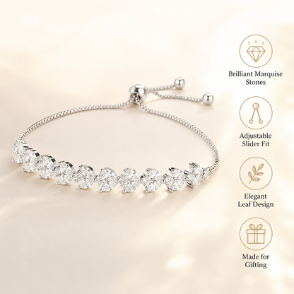 Radiant Leaf Tennis Bracelet