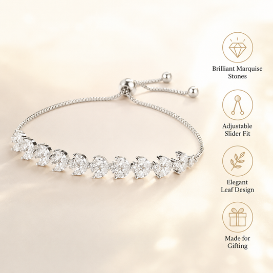 Radiant Leaf Tennis Bracelet