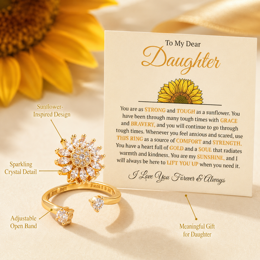 To My Daughter - Sunshine Bloom Ring Set