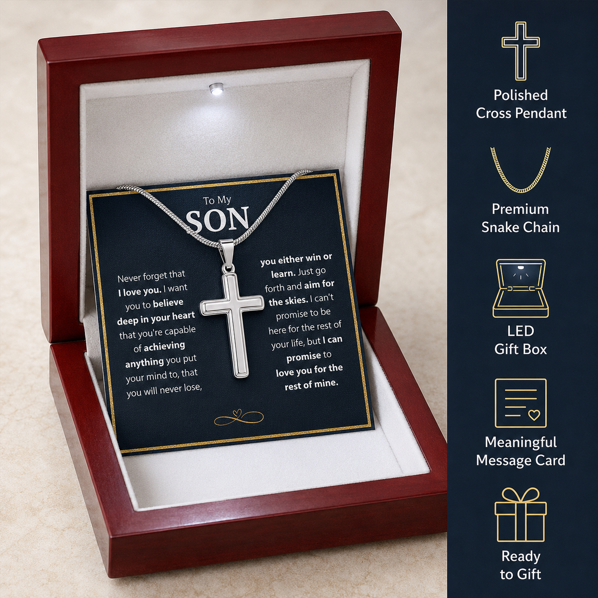 To My Son - Legacy Cross Necklace Set