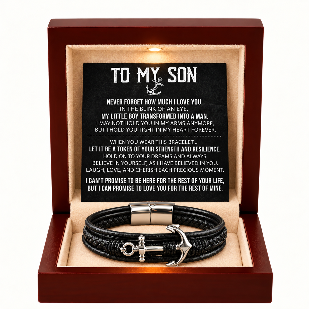To My Son - Anchored Strength Bracelet Set
