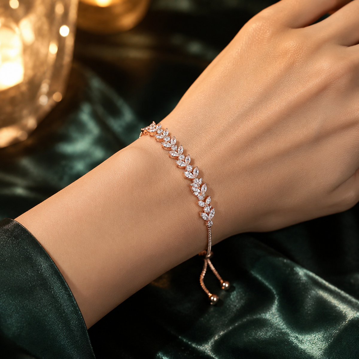 Radiant Leaf Tennis Bracelet