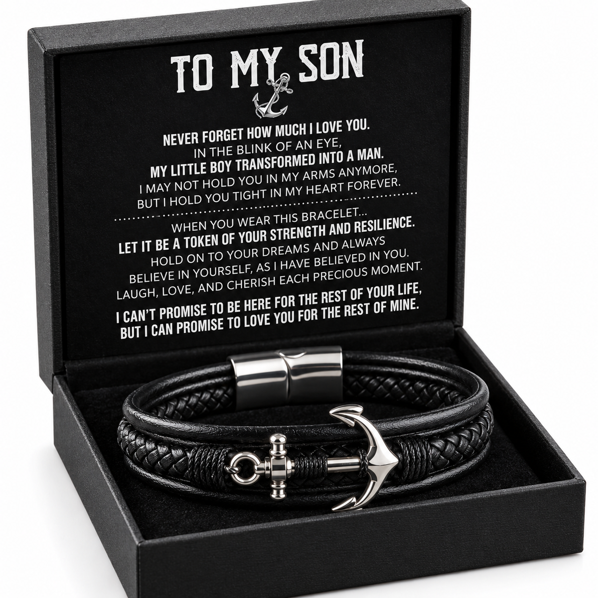 To My Son - Anchored Strength Bracelet Set