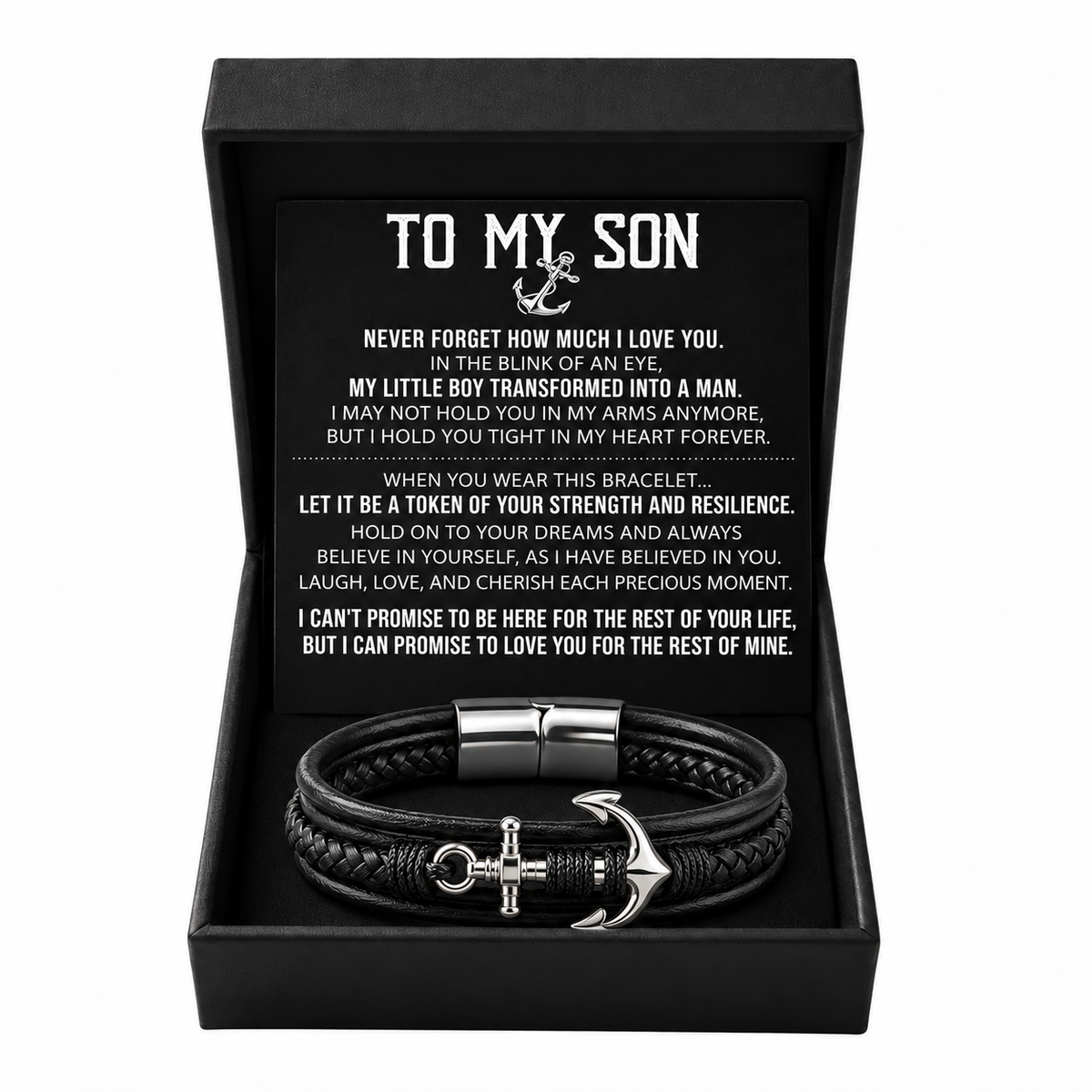 To My Son - Anchored Strength Bracelet Set