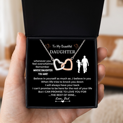 To My Beautiful Daughter - Interlocking Hearts Necklace