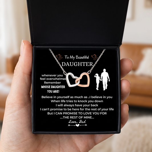 To My Beautiful Daughter - Interlocking Hearts Necklace
