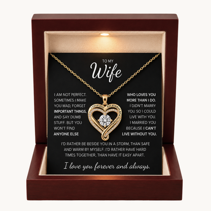 To My Wife: Forever Together Heart Necklace