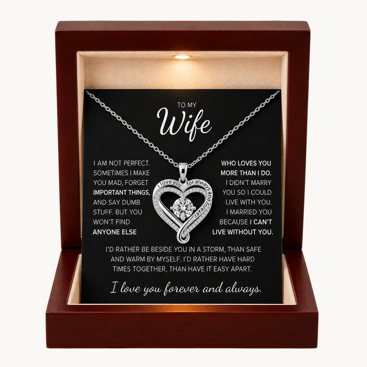 To My Wife: Forever Together Heart Necklace