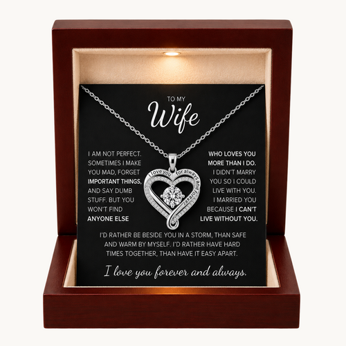 To My Wife: Forever Together Heart Necklace