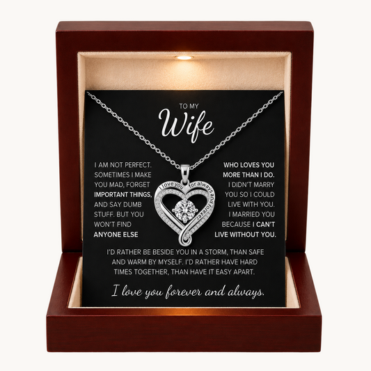 To My Wife: Forever Together Heart Necklace