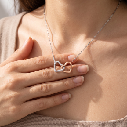 To My Beautiful Daughter - Interlocking Hearts Necklace