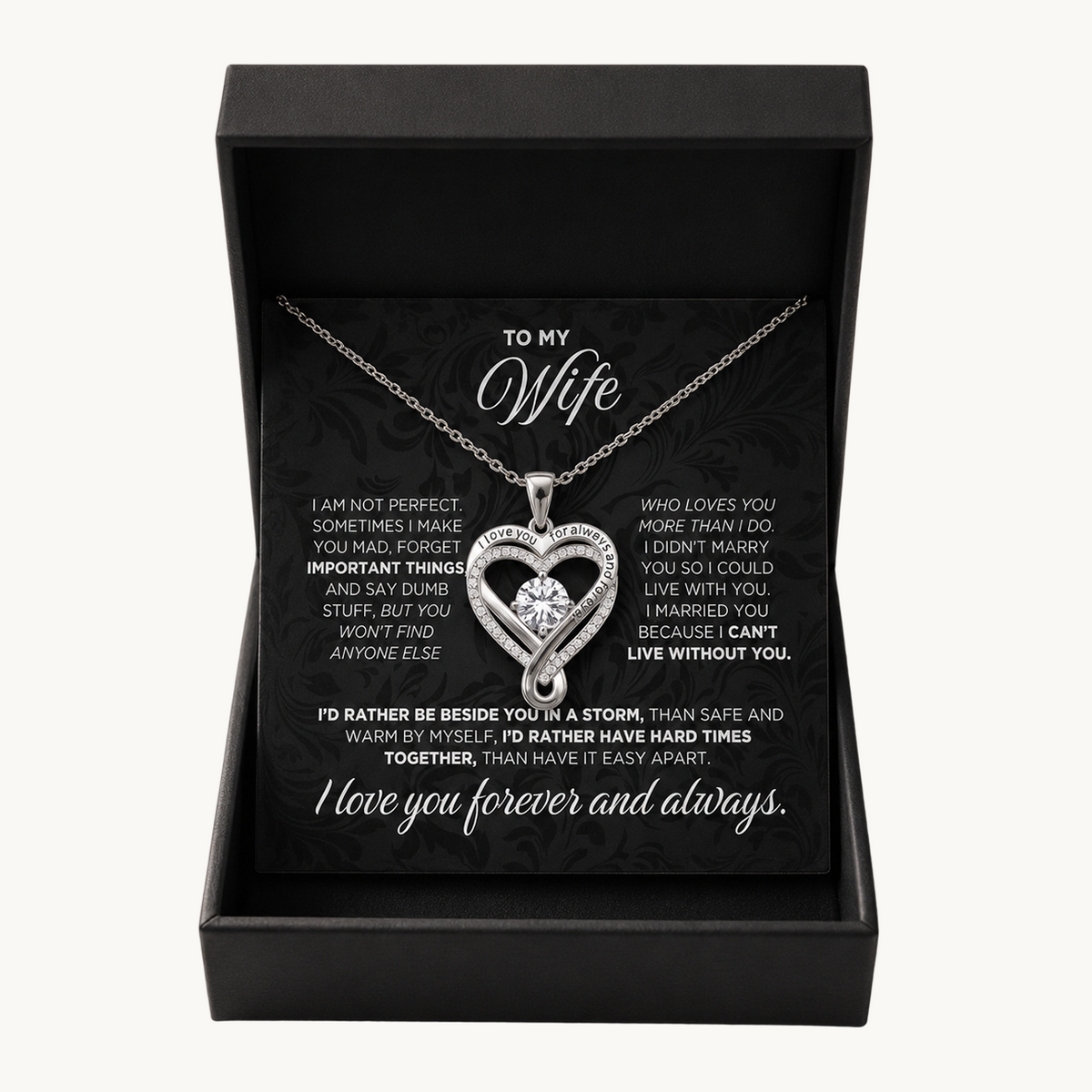 To My Wife: Forever Together Heart Necklace