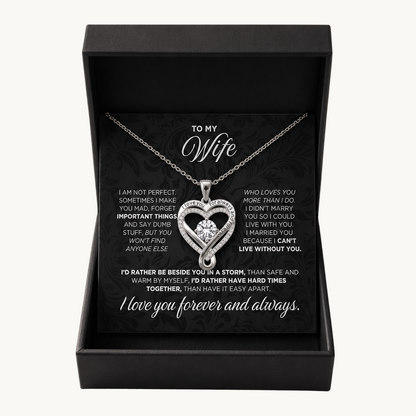 To My Wife: Forever Together Heart Necklace