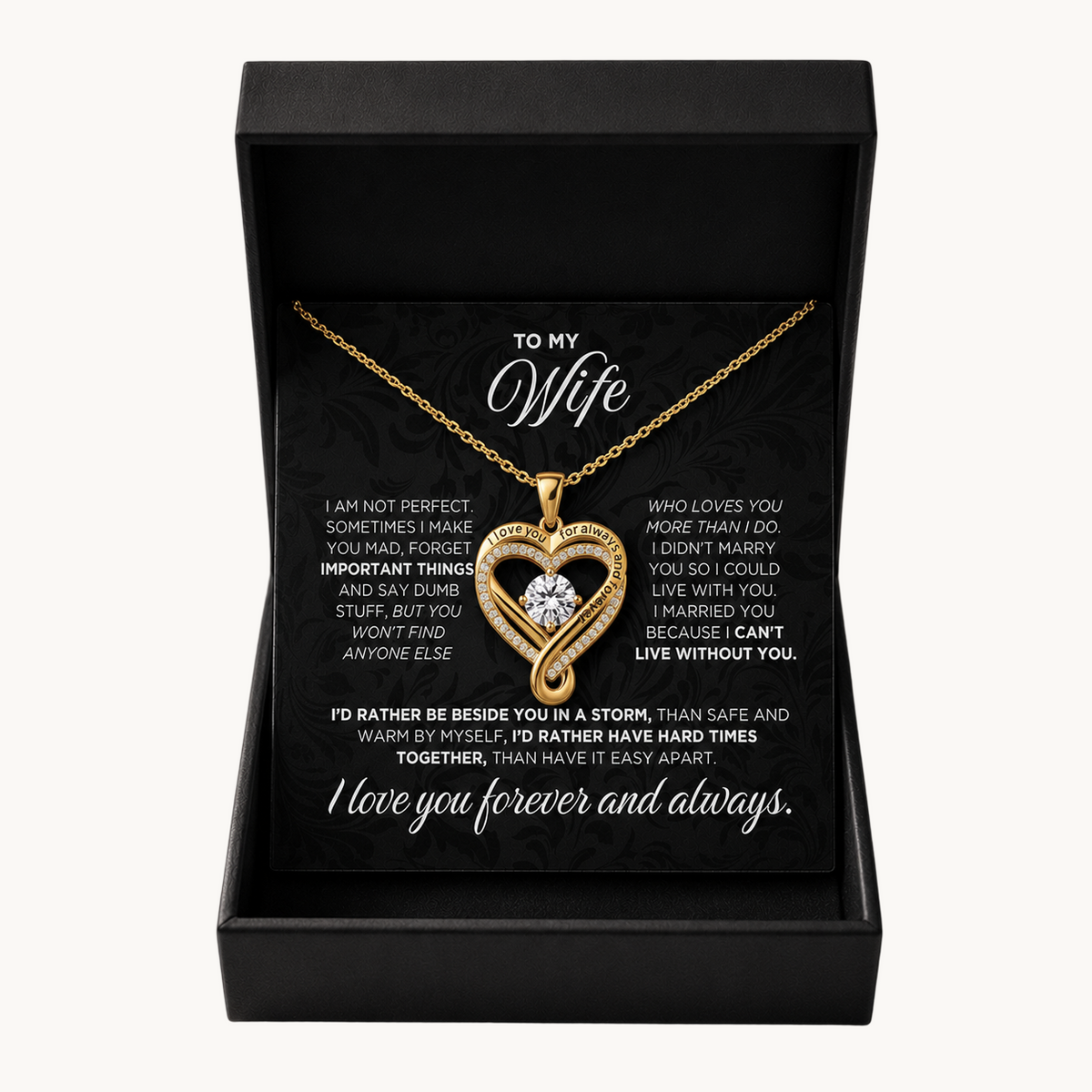 To My Wife: Forever Together Heart Necklace