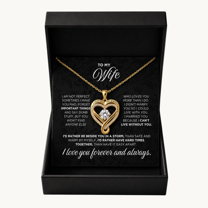 To My Wife: Forever Together Heart Necklace