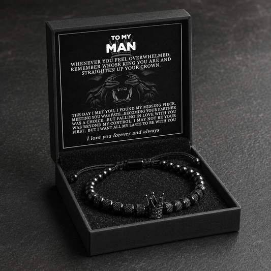“To My King – Wear Your Crown” Bracelet Gift Set
