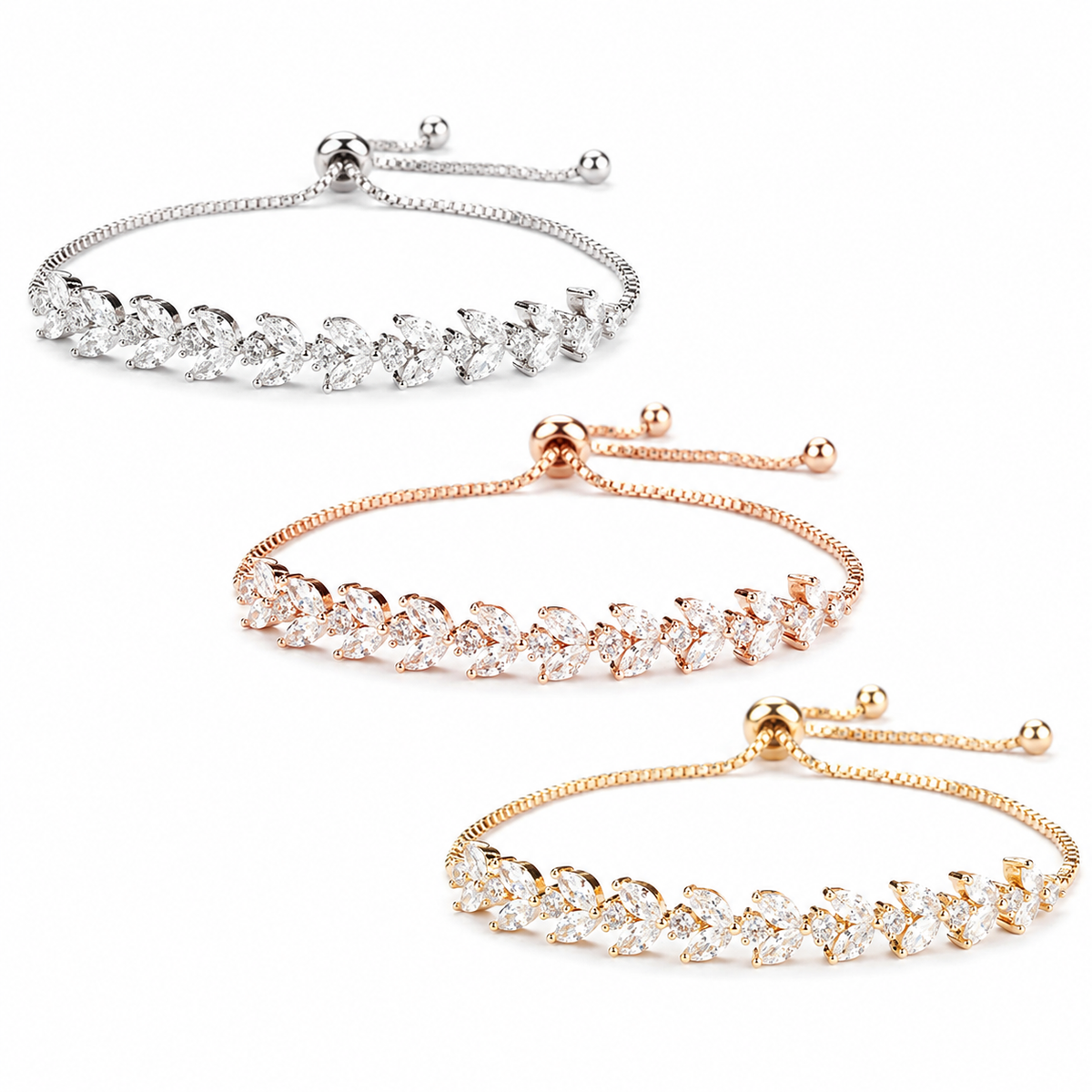 Radiant Leaf Tennis Bracelet