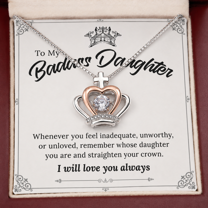 To My Daughter - Wear Your Crown Necklace