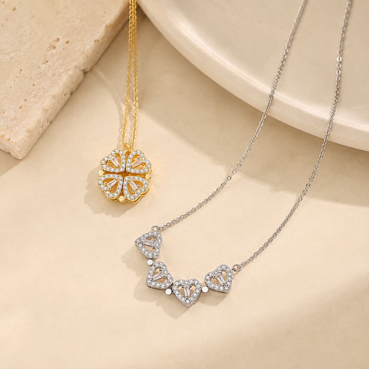 Lucky Hearts Clover Necklace