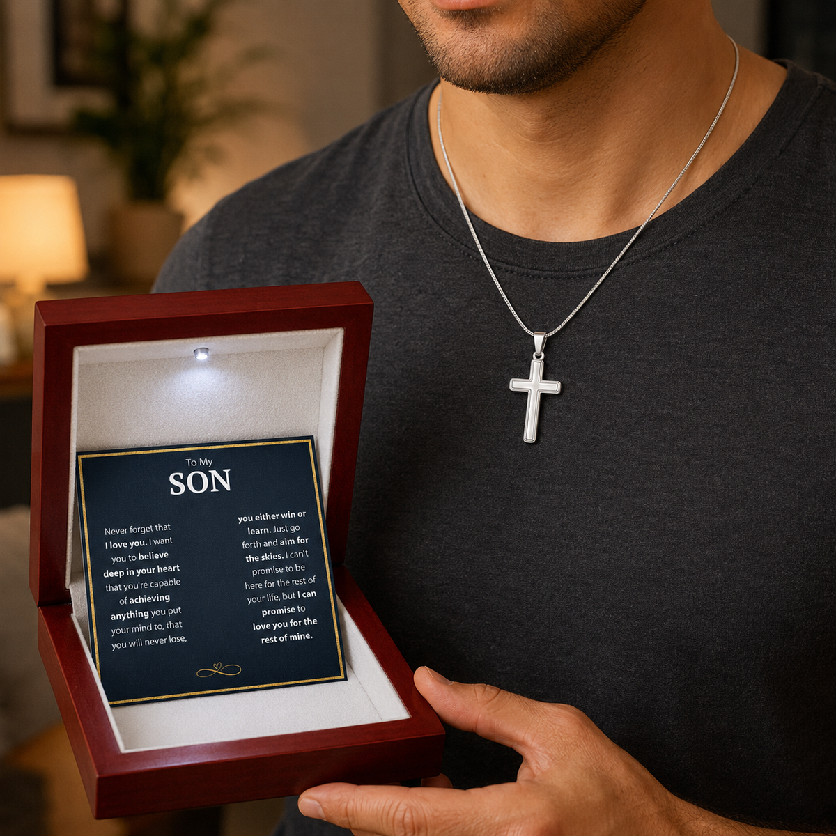 To My Son - Legacy Cross Necklace Set
